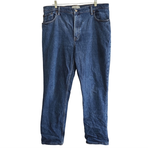 Abercrombie & Fitch The 90s Straight Ultra High Rise Jeans 33 16R Dark Wash - Picture 2 of 7